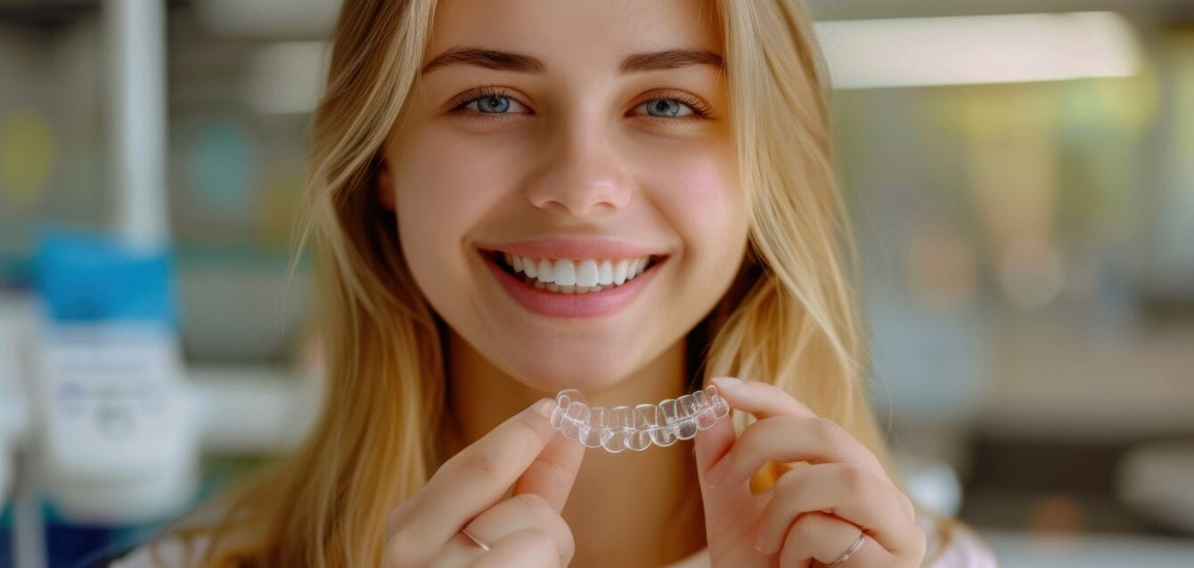 woman-holding-up-plastic-tube-that-says-smile